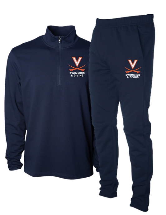 UVA Performance 1/4 Zip + Sweatpants Set - Embroidered - Men's