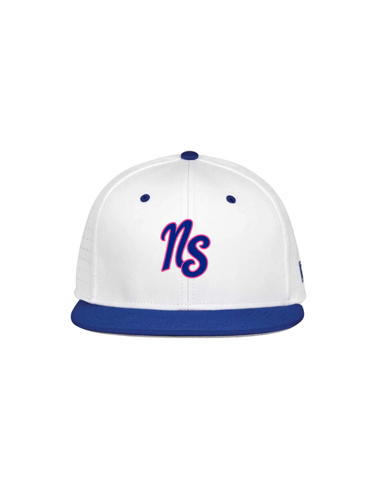 Northstars Embroidered NS Logo Game Hat - White - Pink & Blue