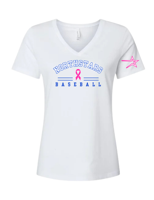 Northstars Breast Cancer Awareness Jersey V-Neck Tee