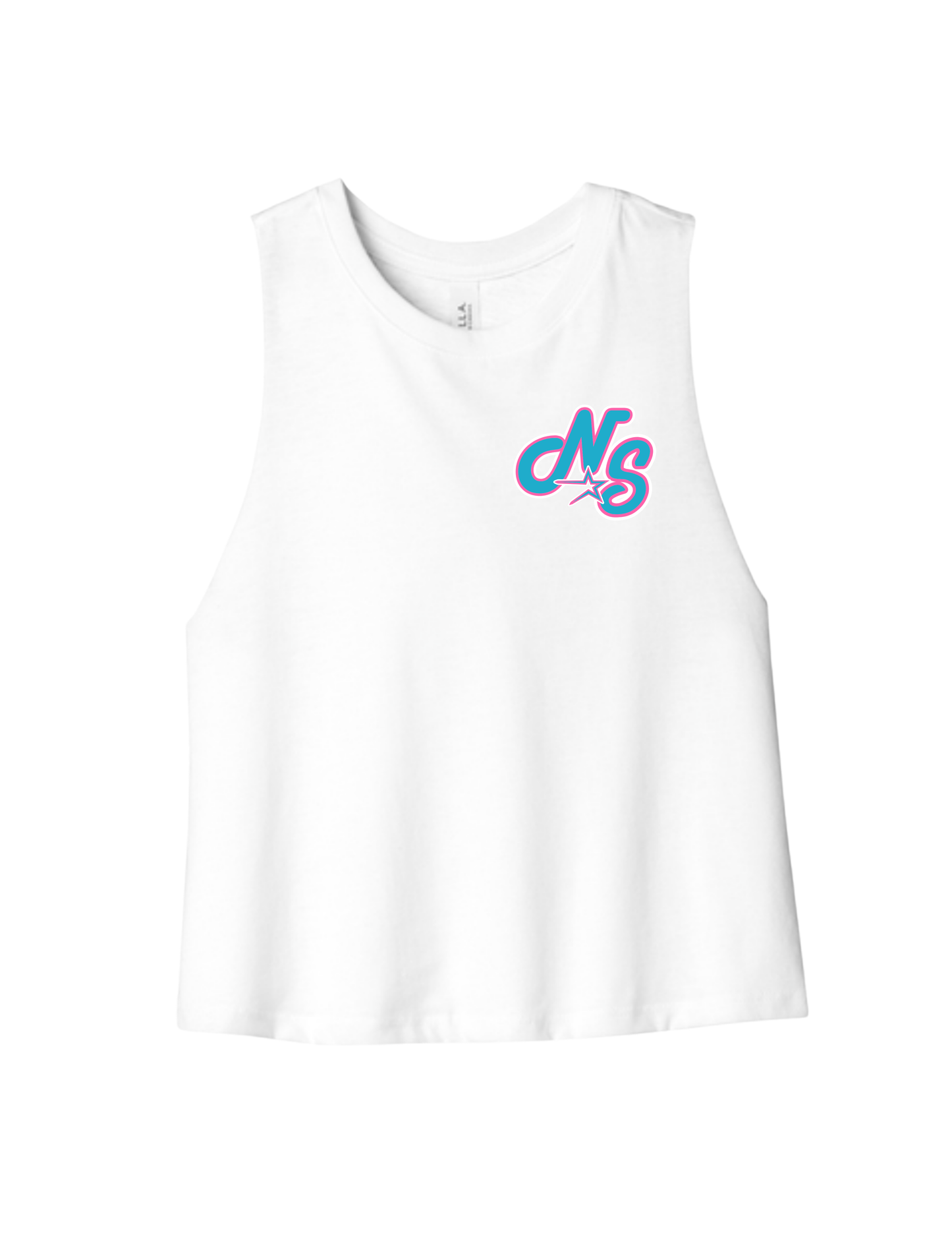 Northstars Pink & Teal Racerback Cropped Tank Top