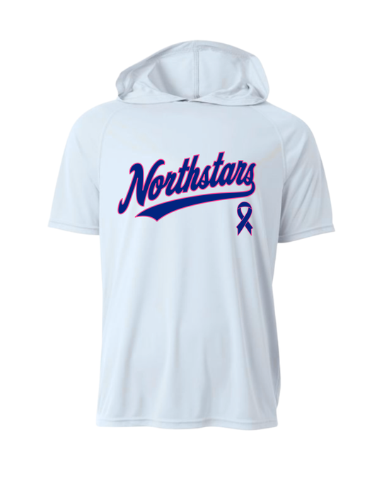 Northstars Performance Short Sleeve Hooded Tee - Youth - Breast Cancer Awareness