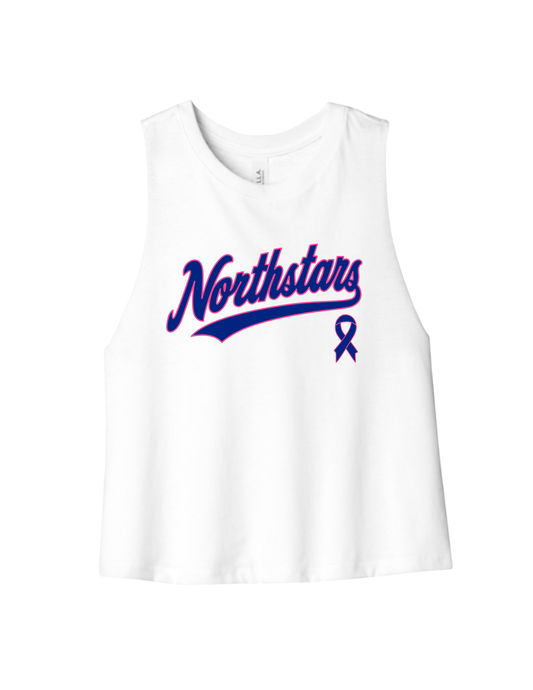 Northstars Racerback Cropped Tank Top - Breast Cancer Awareness