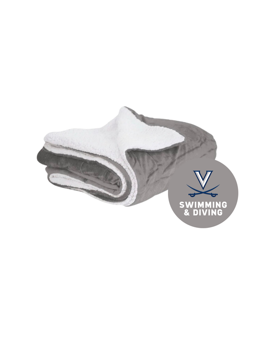 UVA Oversized Sherpa Mink Blanket - Embroidered