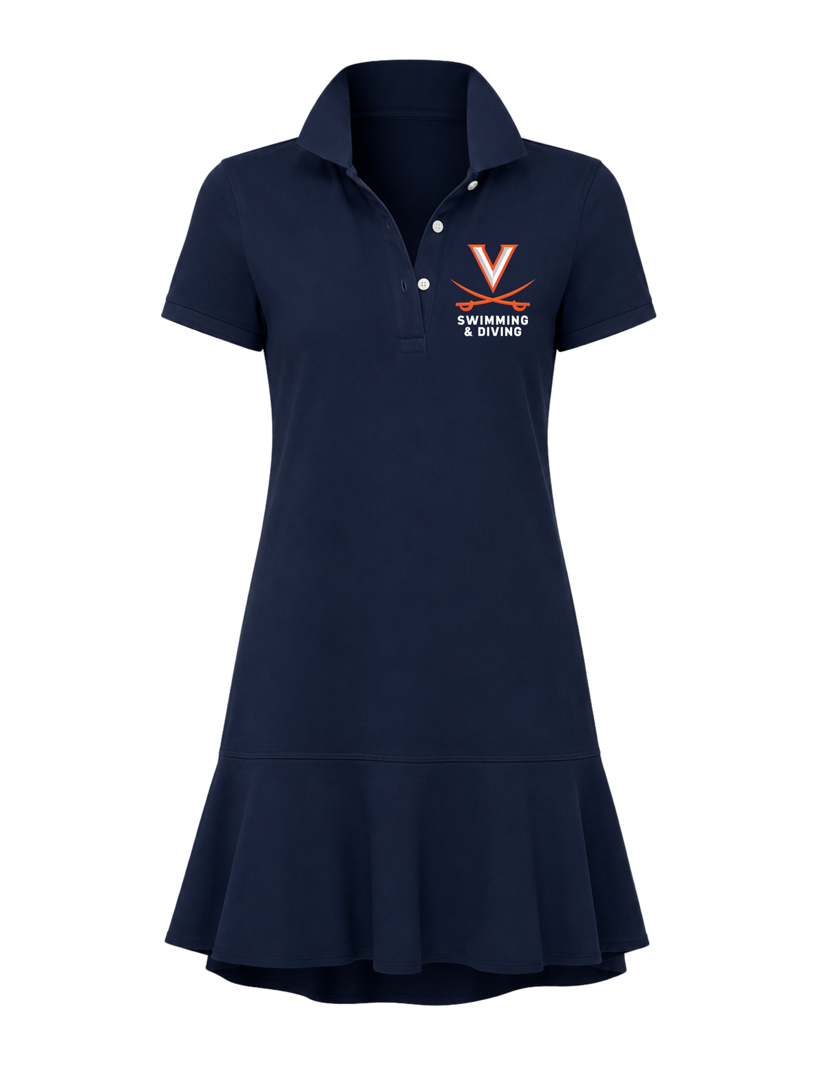 UVA Women's Collared Tennis Dress - Embroidered