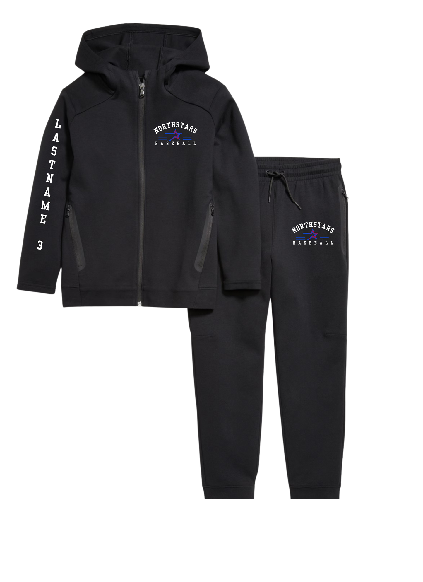 Northstars Fleece Zip-Front Hoodie and Joggers Set (Youth)