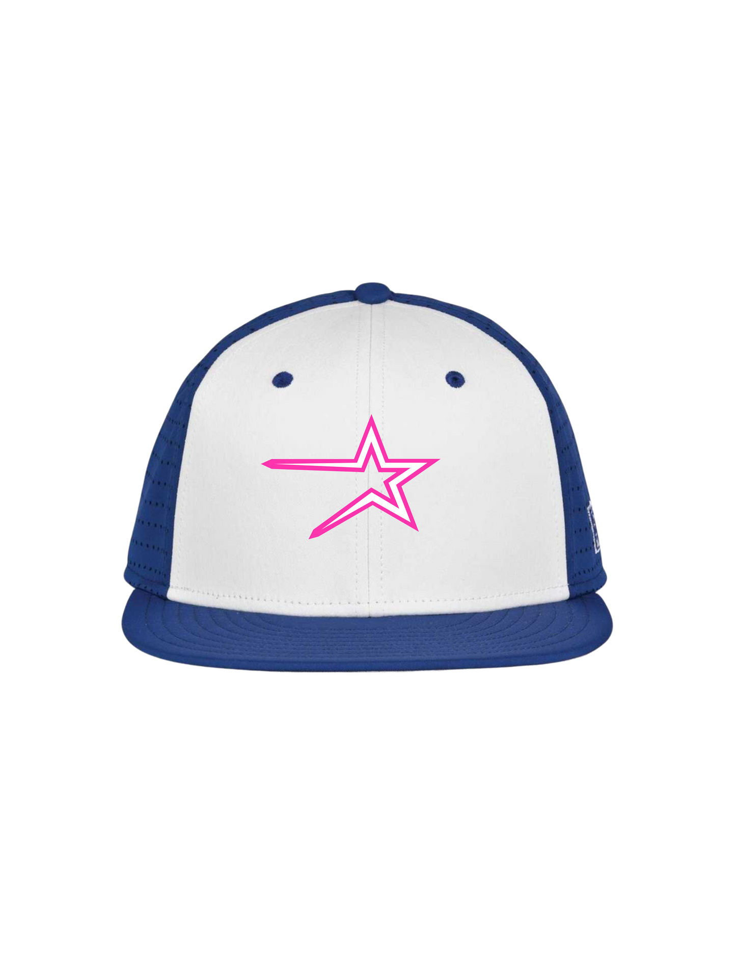 Northstars Embroidered Logo Game Hat (Neon Pink Star) - Royal Blue & White (no number)
