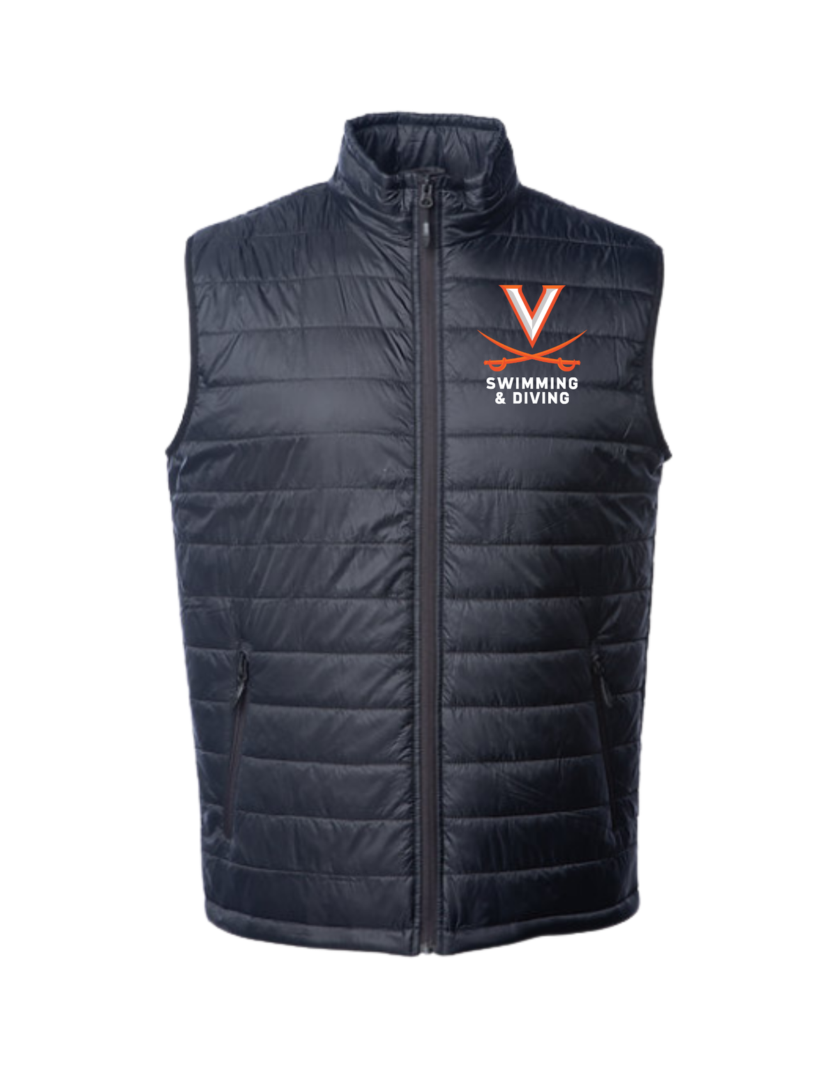 UVA Men's Puffy Vest (Black) - Embroidered