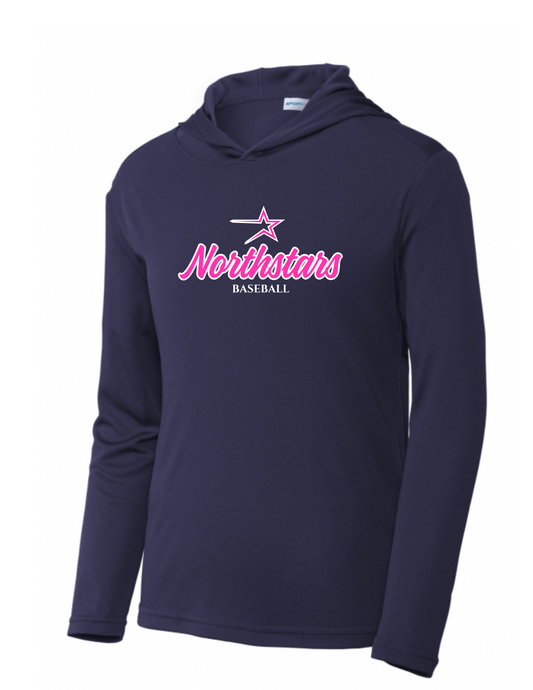 Northstars Hooded Long Sleeve Performance Pullover - Navy Blue (Youth)