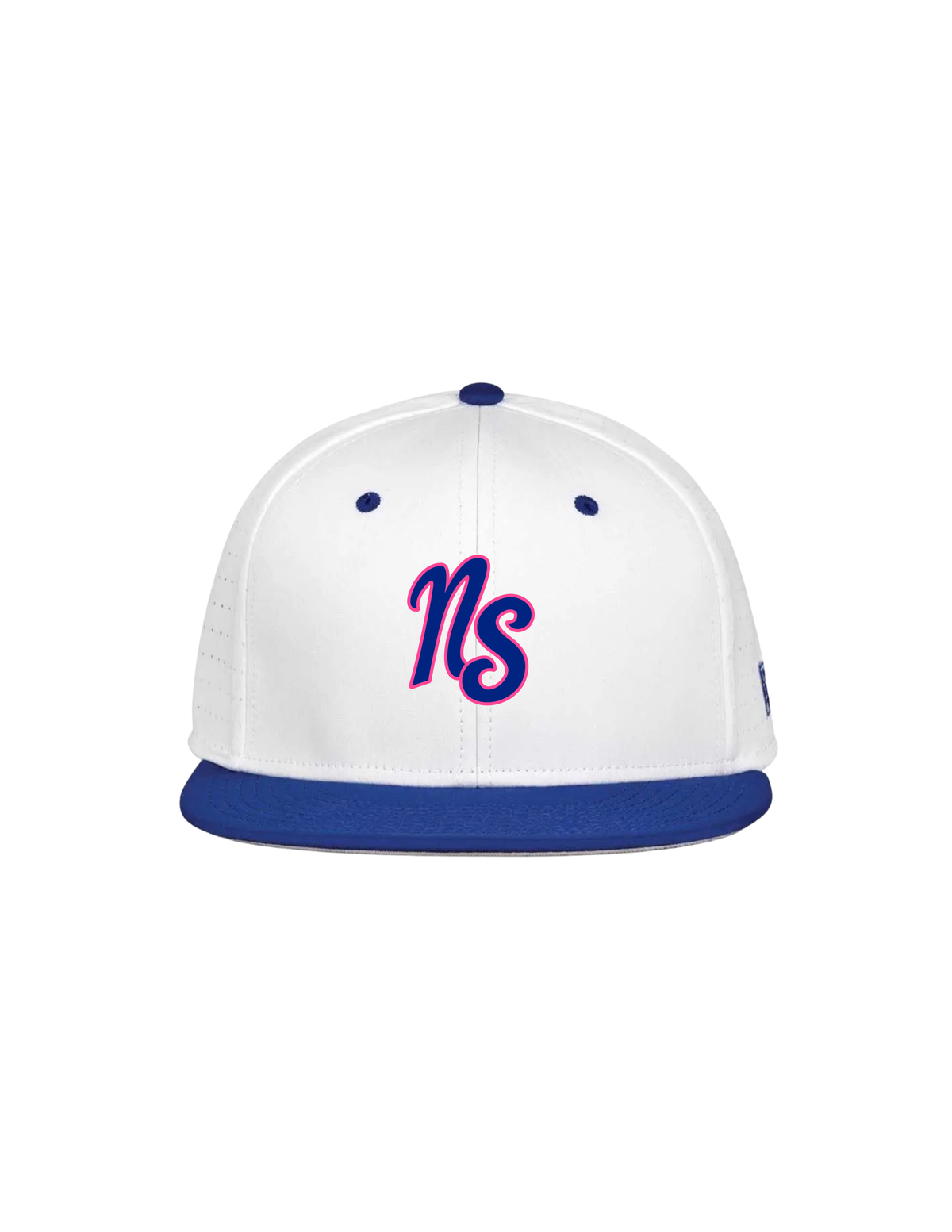 Northstars Embroidered NS Logo Game Hat - White - Pink & Blue