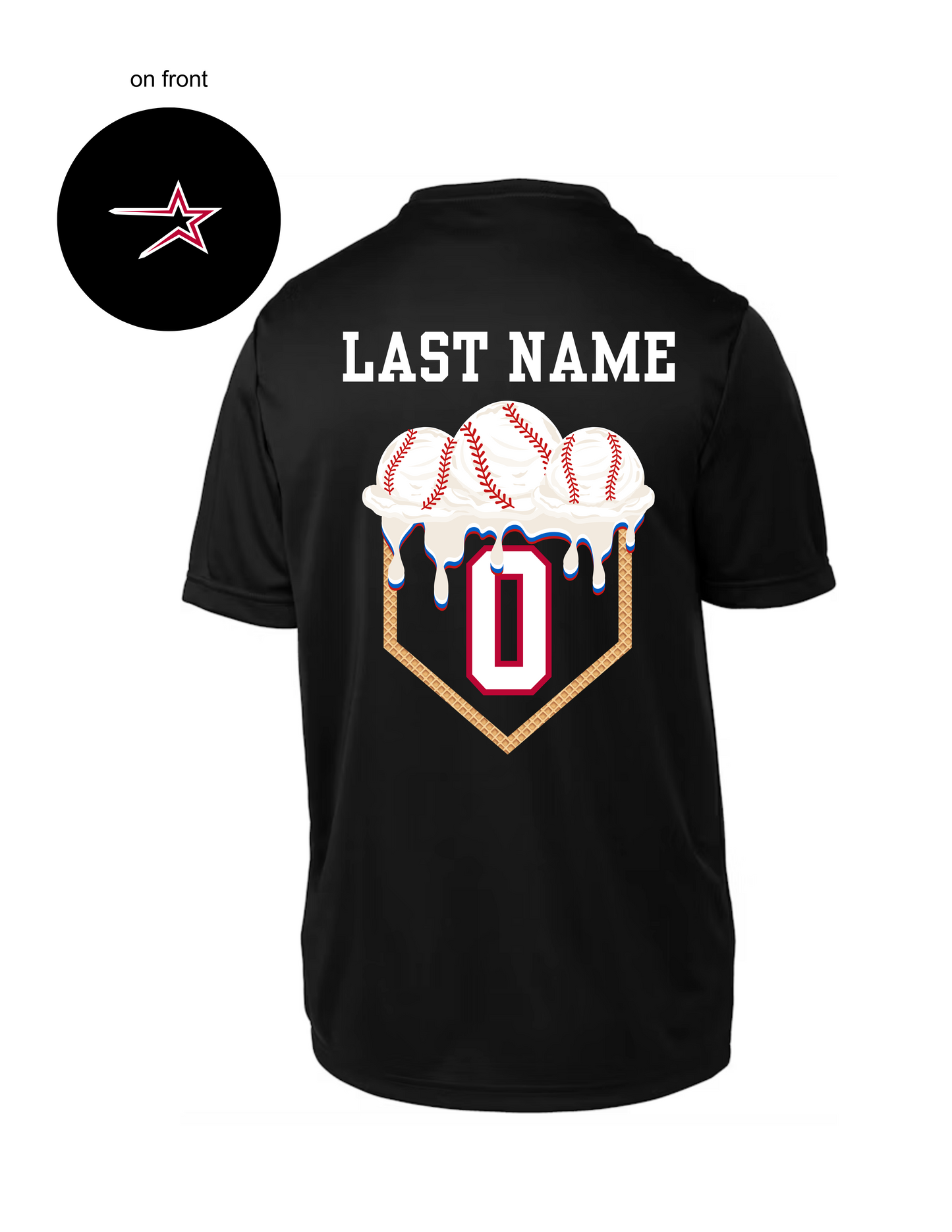 Northstars Baseball Ice Cream Scoop Performance Tee - Youth
