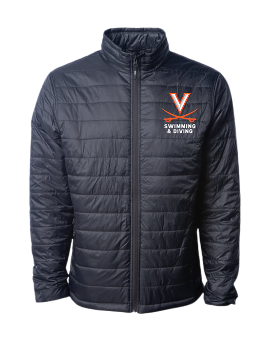 UVA Men's Puffy Jacket (Black) - Embroidered