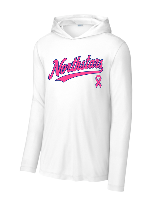 Northstars Hooded Performance Long Sleeve Pullover - Adult - Breast Cancer Awareness