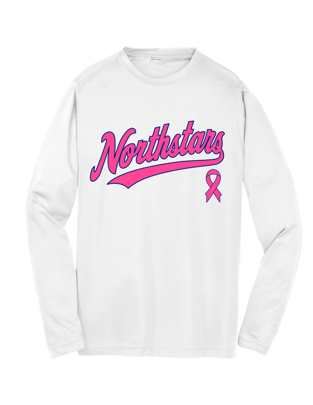 Northstars Performance Long Sleeve Tee - Youth - Breast Cancer Awareness