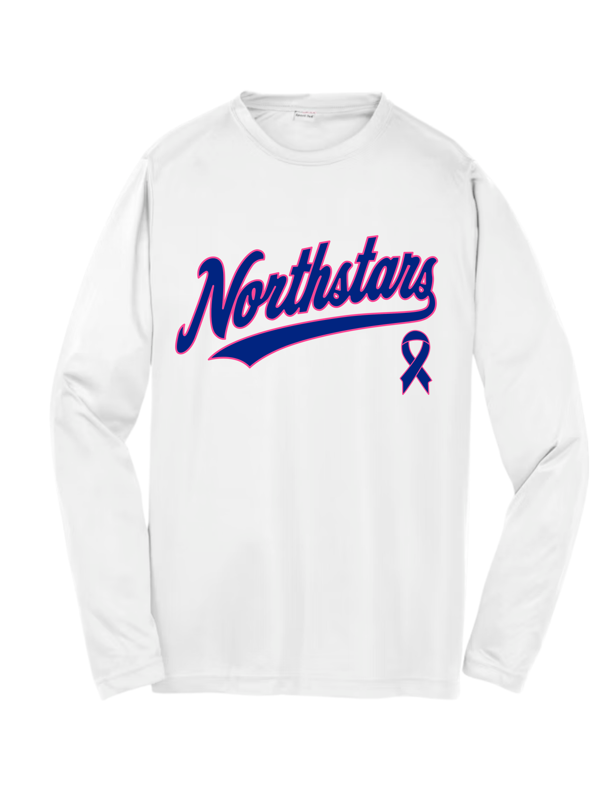 Northstars Performance Long Sleeve Tee - Youth - Breast Cancer Awareness