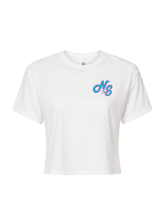 Northstars Pink & Teal Cropped T-Shirt (Women's)