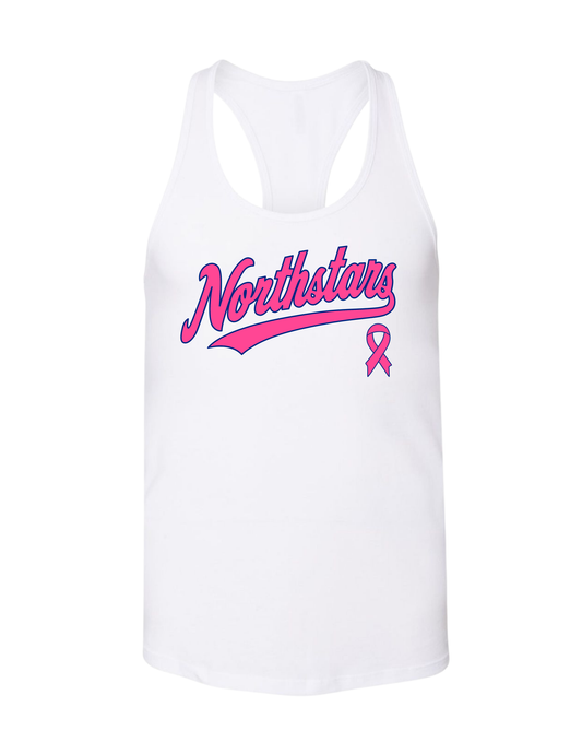 Northstars Racerback Cotton Tank Top - Breast Cancer Awareness