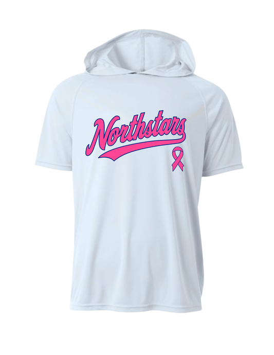 Northstars Performance Short Sleeve Hooded Tee - Youth - Breast Cancer Awareness