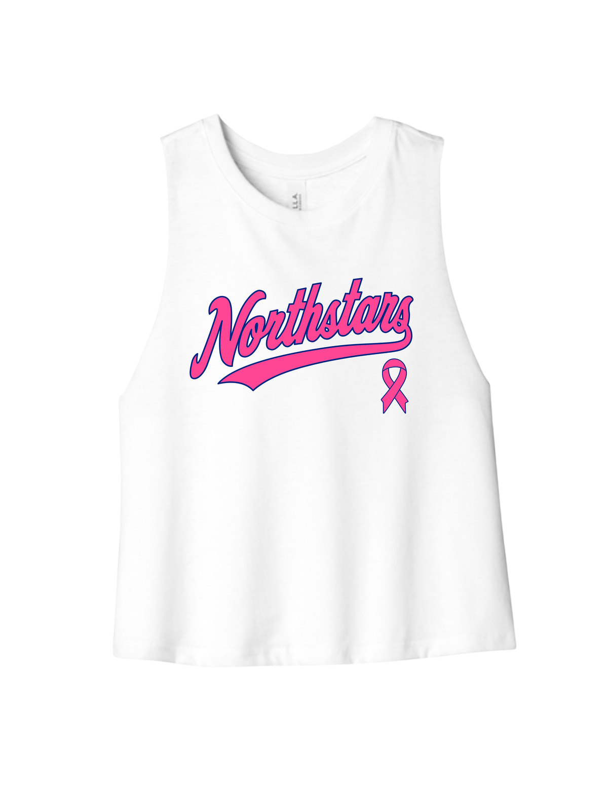 Northstars Racerback Cropped Tank Top - Breast Cancer Awareness