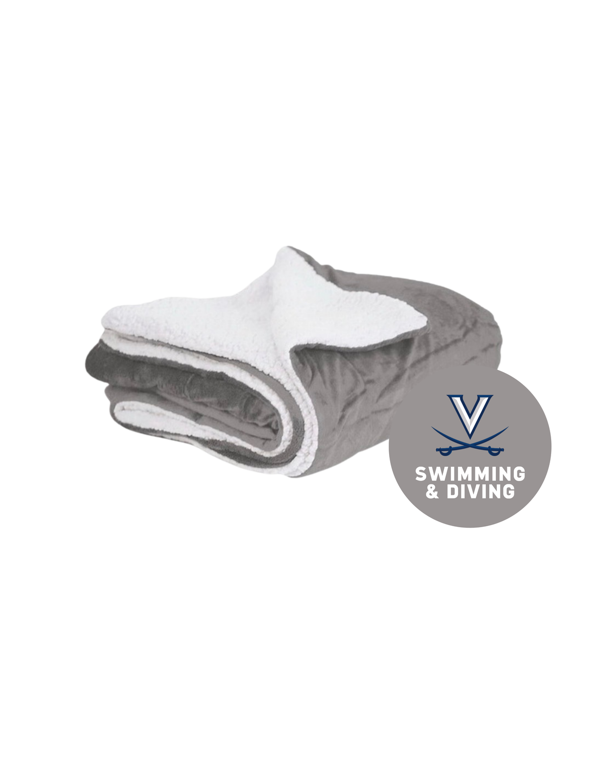 UVA Oversized Sherpa Mink Blanket - Embroidered