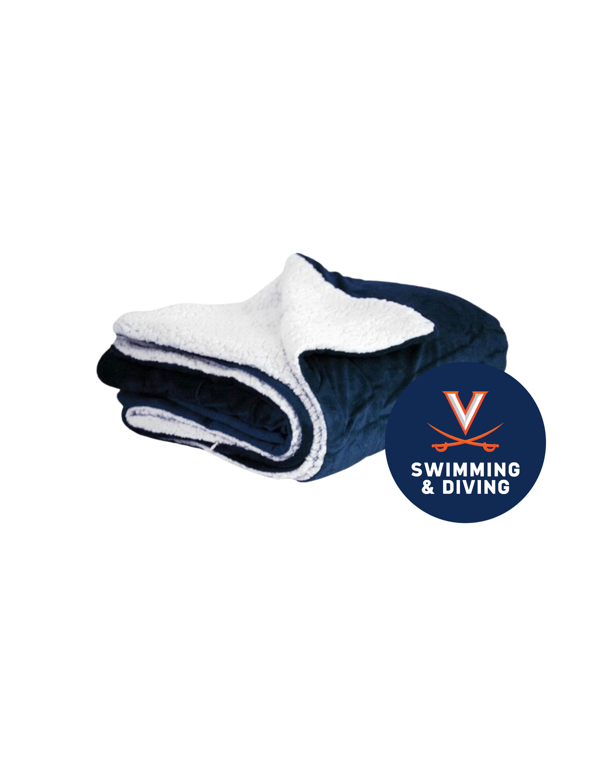 UVA Oversized Sherpa Mink Blanket - Embroidered
