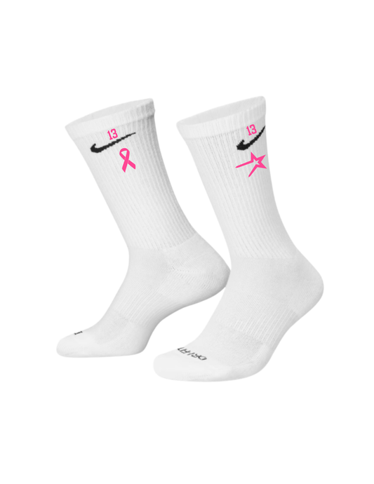 Northstars Embroidered Socks - Breast Cancer Awareness
