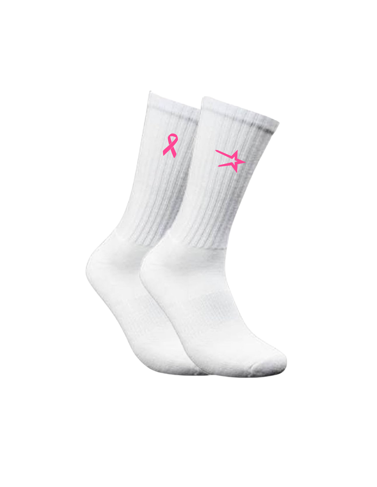 Northstars Embroidered Crew Socks - Breast Cancer Awareness