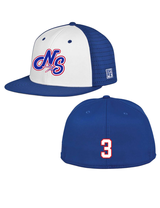 Northstars Embroidered Logo Game Hat - Royal Blue & White (with number)