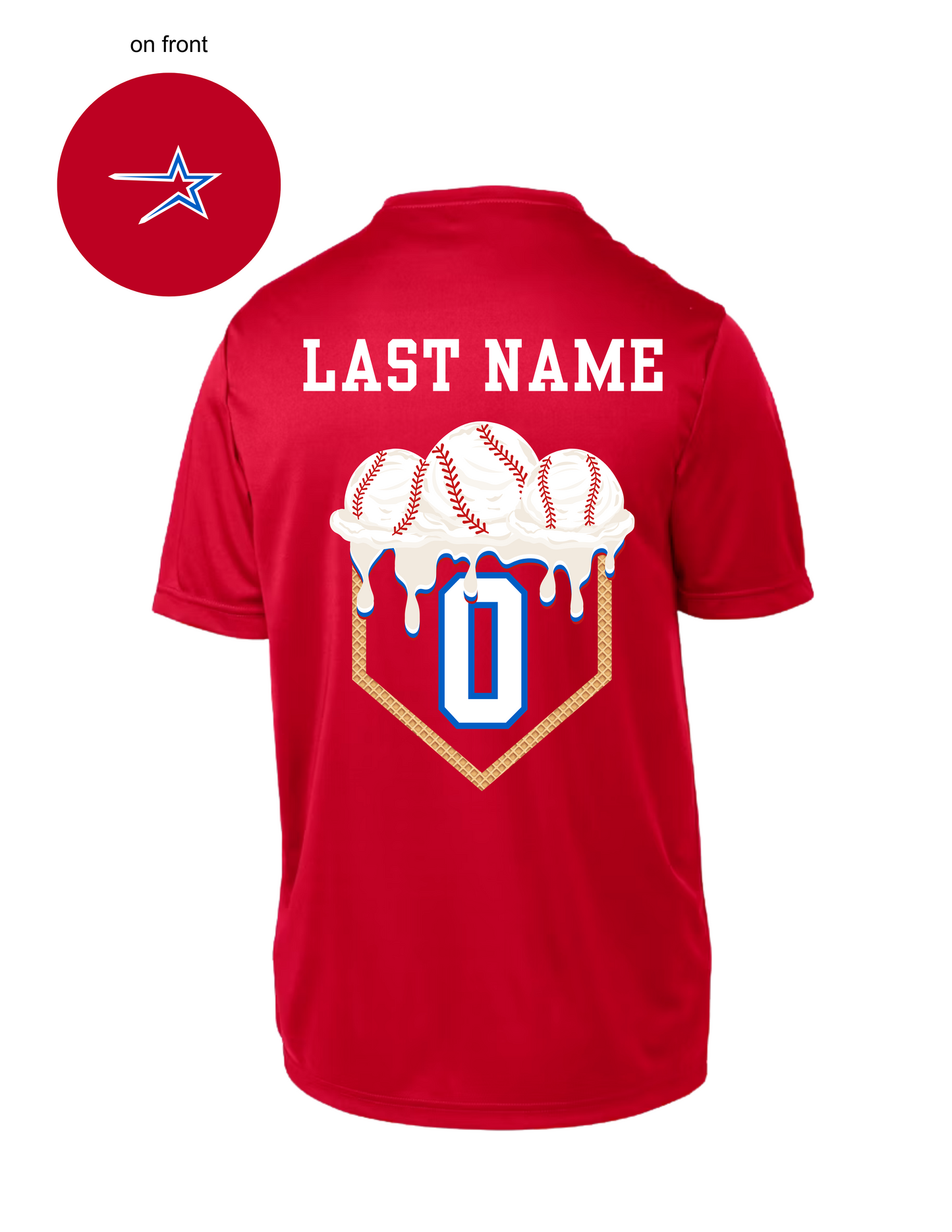 Northstars Baseball Ice Cream Scoop Performance Tee - Youth